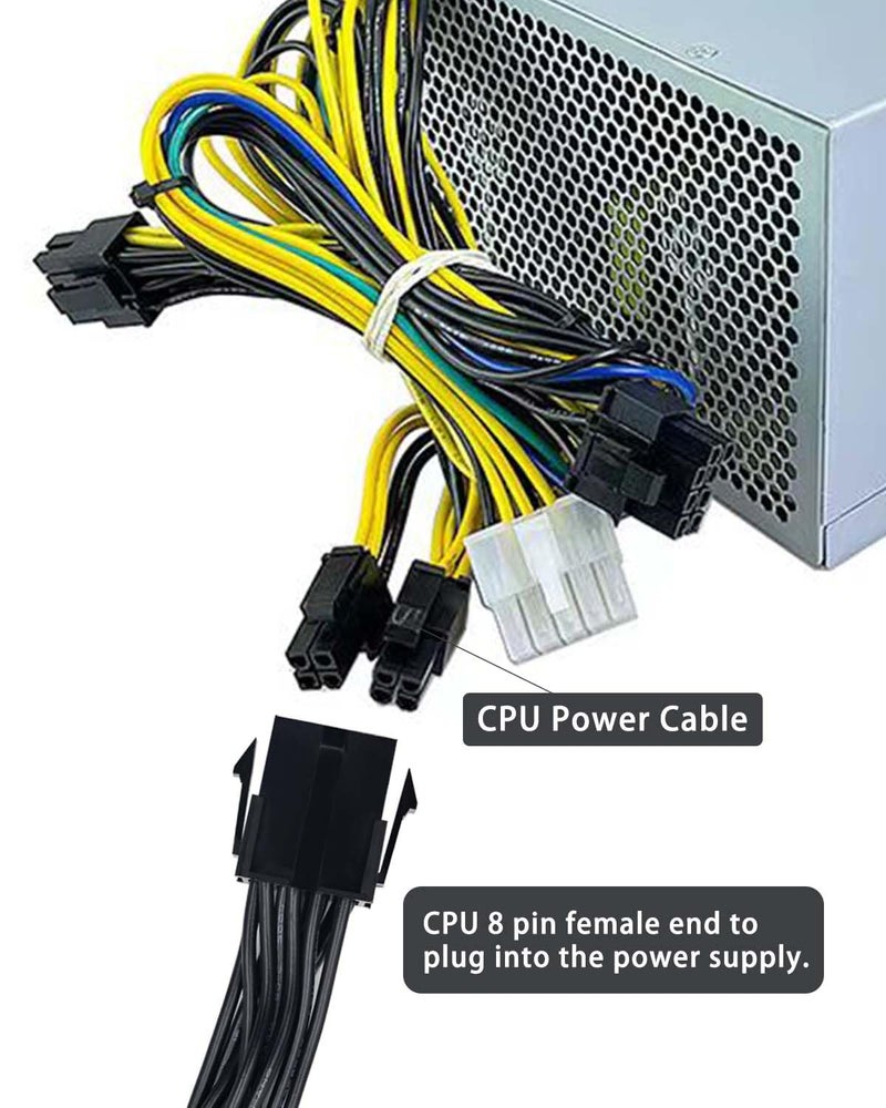 COMeap 8 Pin to 4 Pin CPU Power Adapter, CPU 8 Pin ATX 4 Pin Male Converter Extension Cable for Motherboard 9.5-inch(24cm) - Image 5